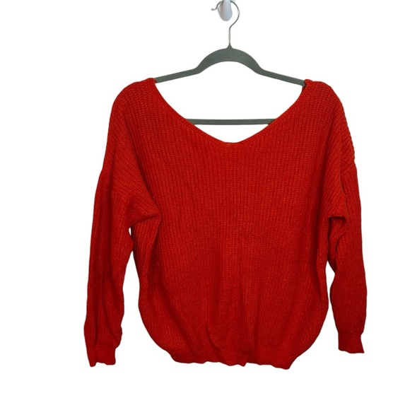 Lili & Lala Deep Orange Lace Back Sweater - Picture 2 of 4